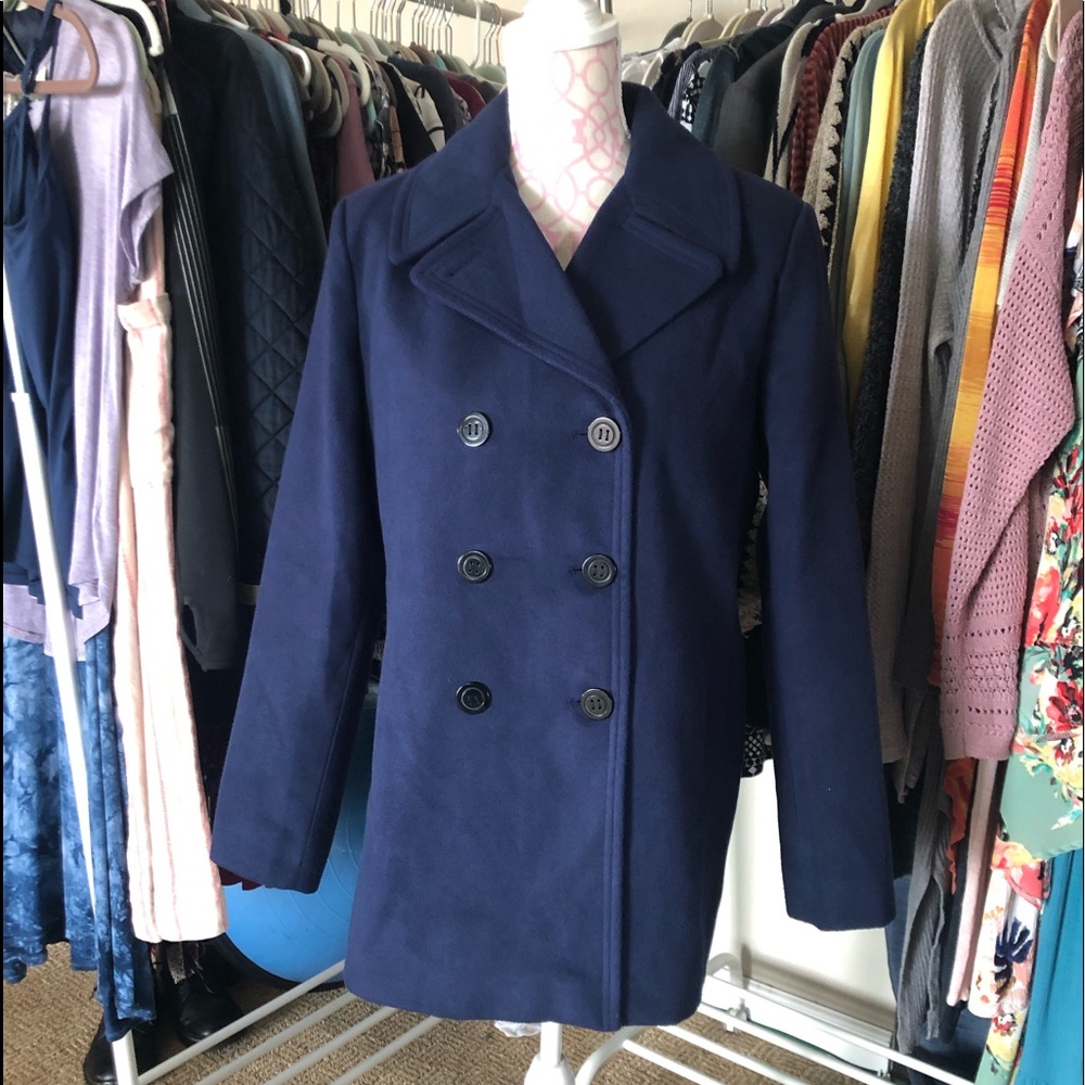 Blue pea coat